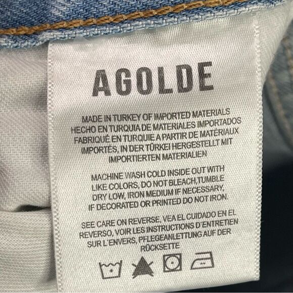 AGOLDE Minka Wide Leg Cargo Jeans Women’s 25 Blue High Rise Organic Cotton - Picture 7 of 15